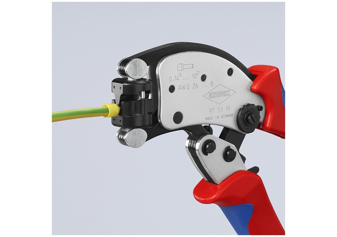 Pince à sertir les embouts automatique de 0,14 à 10mm2 à tête rotative - Knipex - 975319
