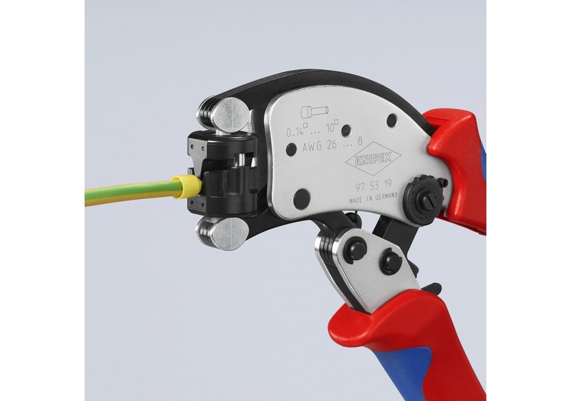 Pince à sertir les embouts automatique de 0,14 à 10mm2 à tête rotative - Knipex - 975319