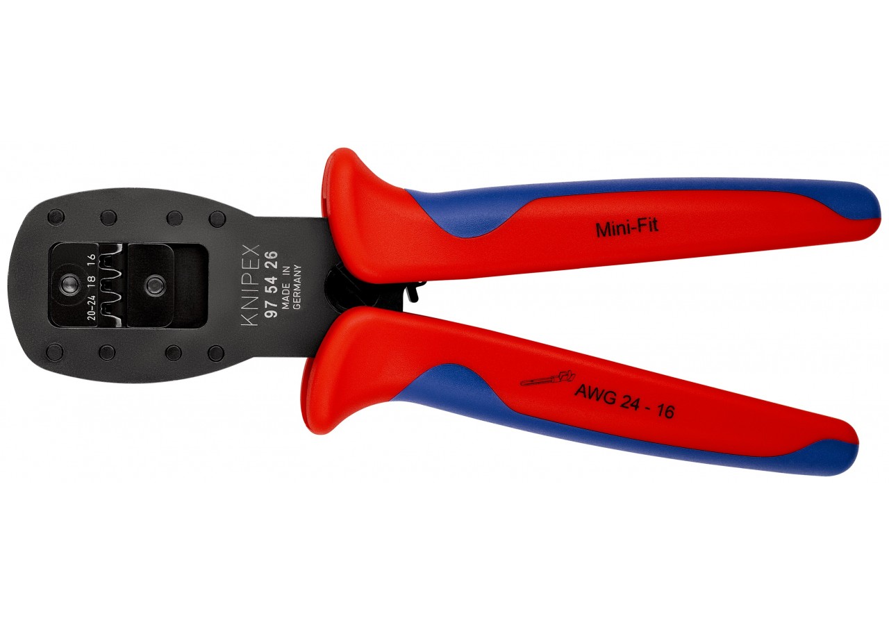 Pince à sertir pour Mini-Fit® de Molex LLC sertissage parallèle 190mm - Knipex - 975426