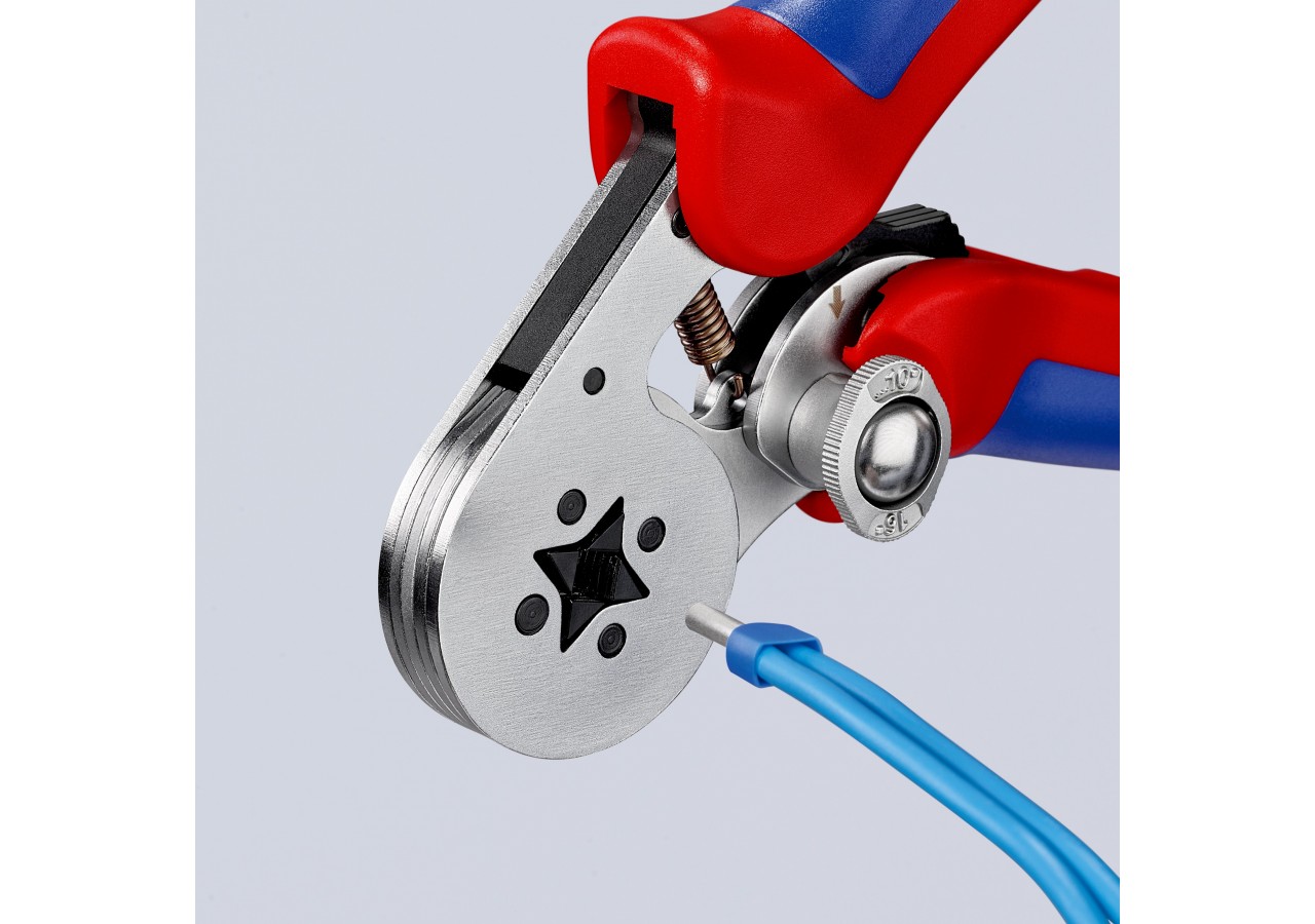 Pince à sertir automatique embouts de câble de 0,08 à 16mm2 - Chromée - Knipex - 975504