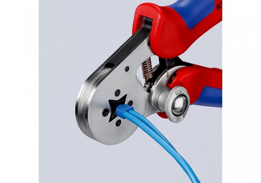 Pince à sertir automatique embouts de câble de 0,08 à 16mm2 - Chromée - Knipex - 975504