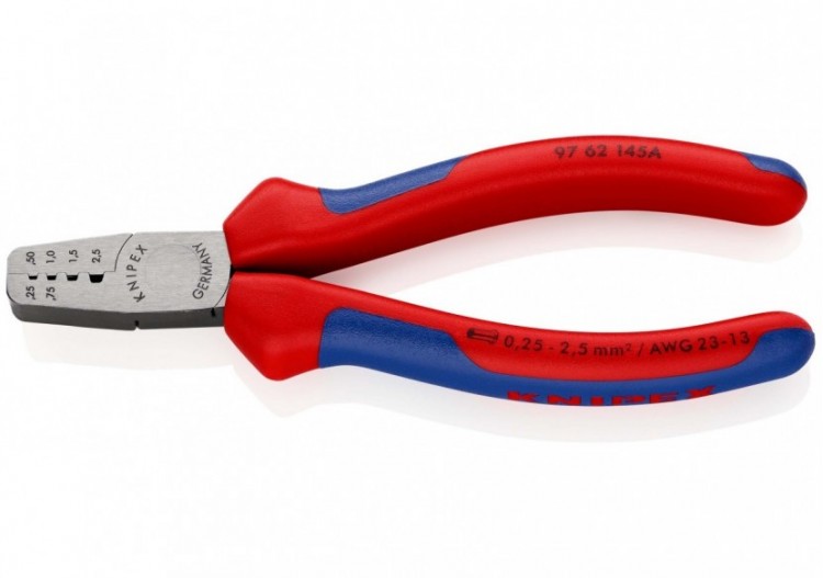 Pince à sertir les embouts 145mm - Gainage bi-matière 0,25 - 2,5mm2 - Knipex - 9762145A