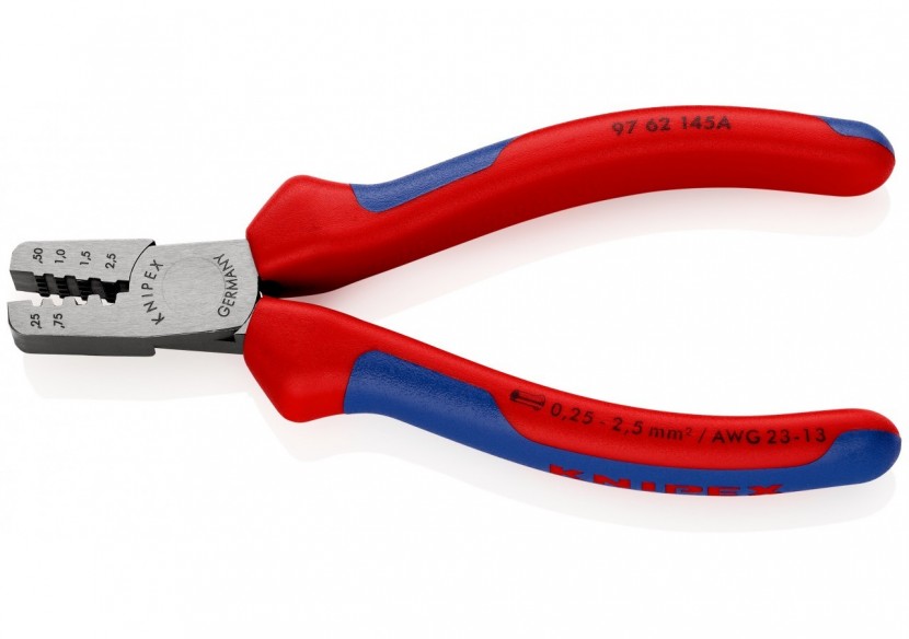 Pince à sertir les embouts 145mm - Gainage bi-matière 0,25 - 2,5mm2 - Knipex - 9762145A
