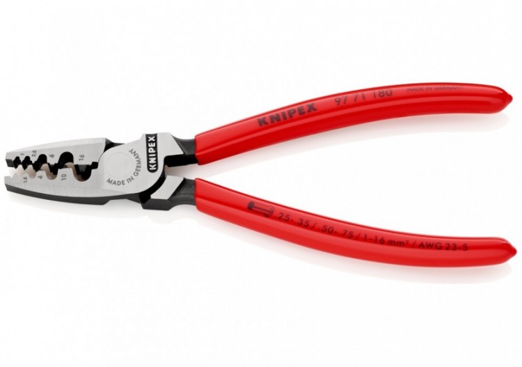 Pince à sertir les embouts 180mm - Gainage PVC - 0,25 - 16mm2 - Knipex - 9771180 2