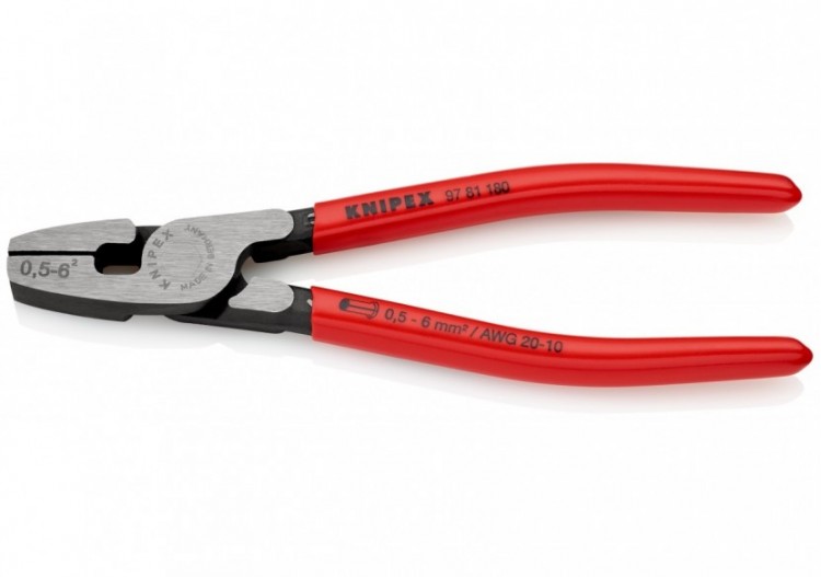 Pince à sertir les embouts frontale 180mm - Gainage PVC - 0,5 - 6mm2 - Knipex - 9781180 2