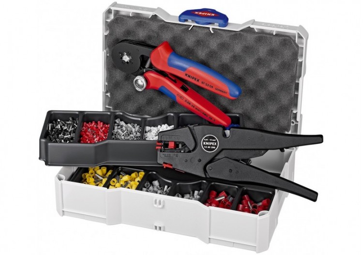 Coffret assortiment de sertissage pinces 97 53 04 et 12 40 200 et embouts isolés - Knipex - 979010