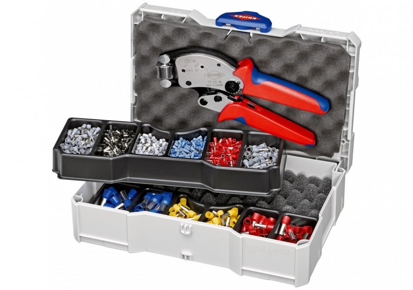 Coffret assortiment de sertissage pince à sertir 97 53 18 et embouts isolés - Knipex - 979013