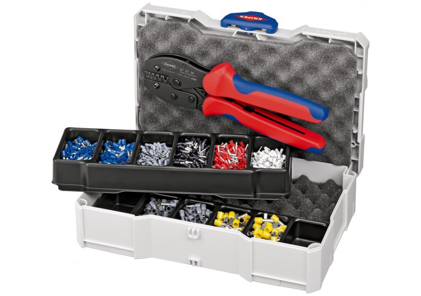 Coffret assortiment de sertissage pince à sertir 97 52 38 et embouts isolés - Knipex - 979023