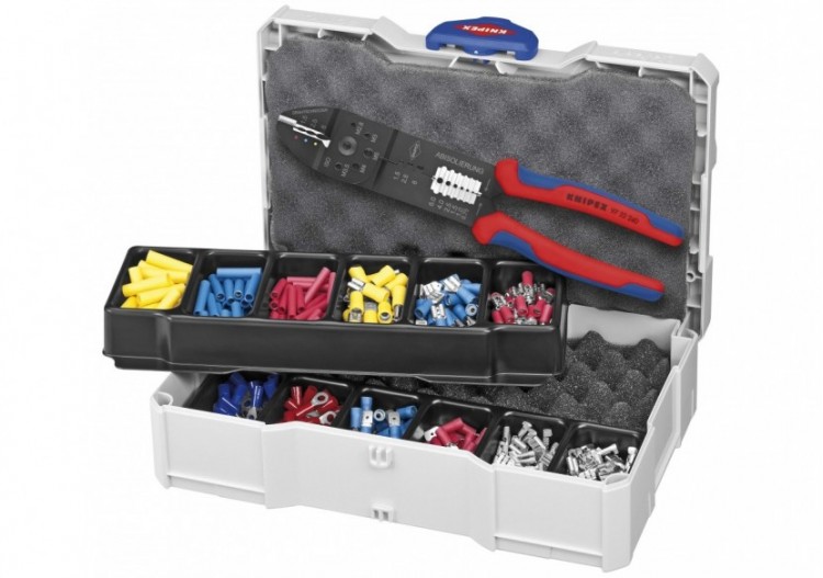 Coffret assortiment de sertissage pince à sertir 97 22 240 et cosses pré-isolées - Knipex - 979025