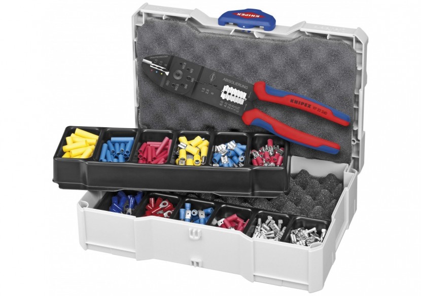 Coffret assortiment de sertissage pince à sertir 97 22 240 et cosses pré-isolées - Knipex - 979025