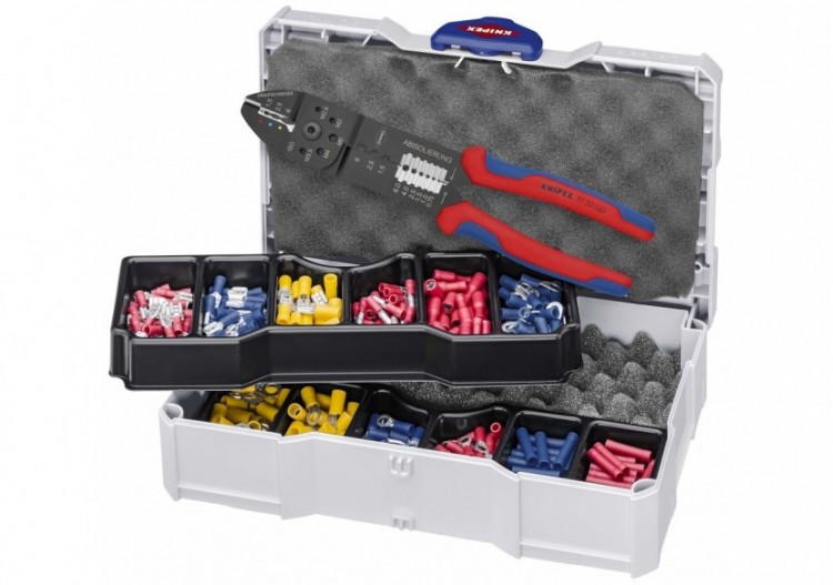 Coffret assortiment de sertissage pince à sertir 97 32 240 et cosses pré-isolées - Knipex - 979026