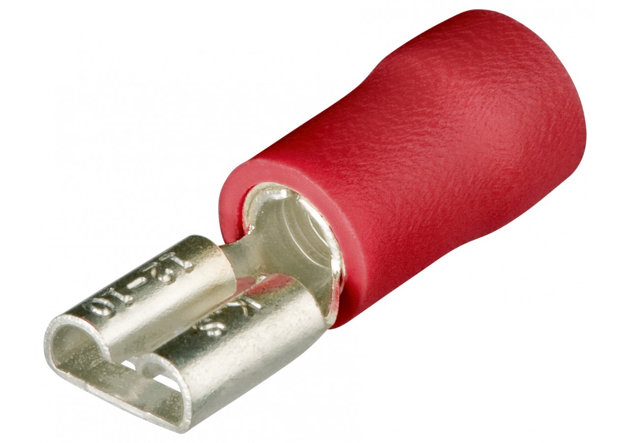 Cosses clips femelles isolées rouge 4,8 x 0,8mm / 0,5 - 1mm2 - 100 pièces - Knipex - 9799010