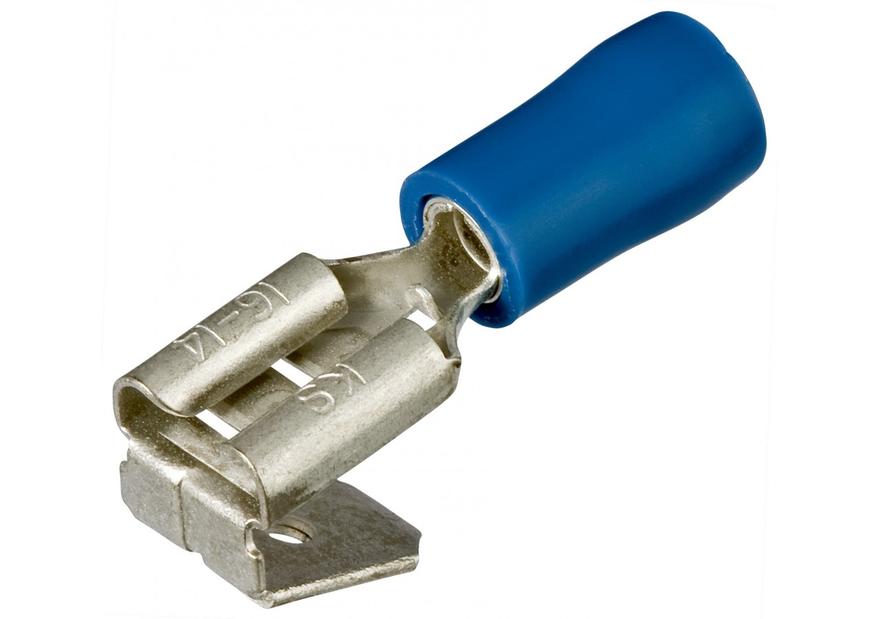 Cosses clips à languette isolées bleu 6,3 x 0,8mm / 1,5 - 2,5mm2 - 100 pièces - Knipex - 9799091