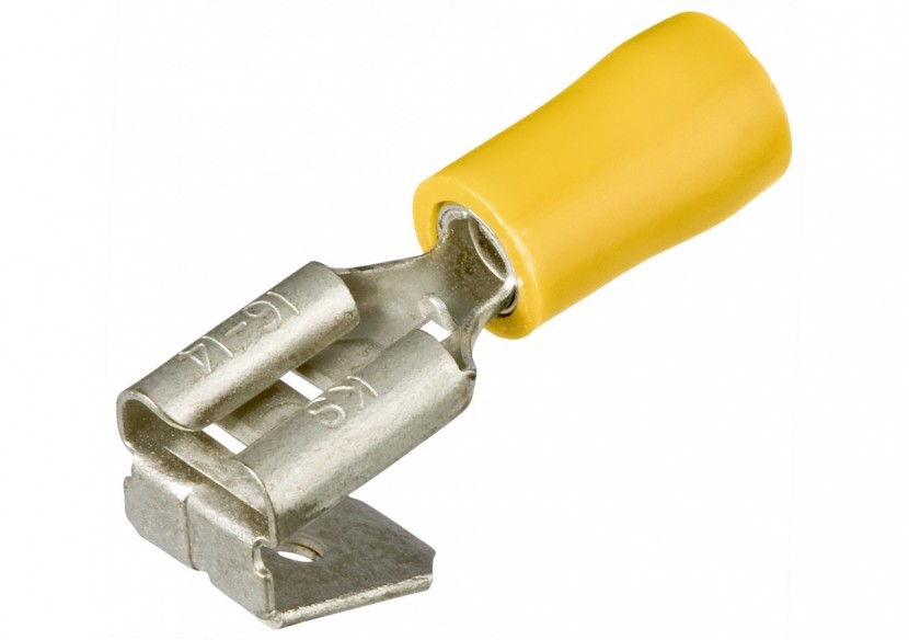 Cosses clips à languette isolées jaune 6,3 x 0,8mm / 4 - 6mm2 - 100 pièces - Knipex - 9799092