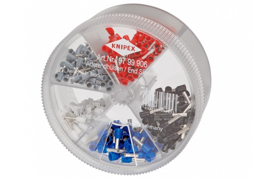 Boite d'assortiment d'embouts isolés 50 x 0,50 / 2,5mm2 - 100 x 0,75 / 1 / 1,5² - Knipex - 9799906
