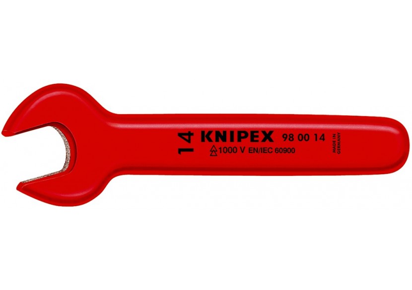 Clé à fourche - 7mm - Tête inclinée à 15° - Longueur 105mm - Isolée 1000V - Knipex - 980007