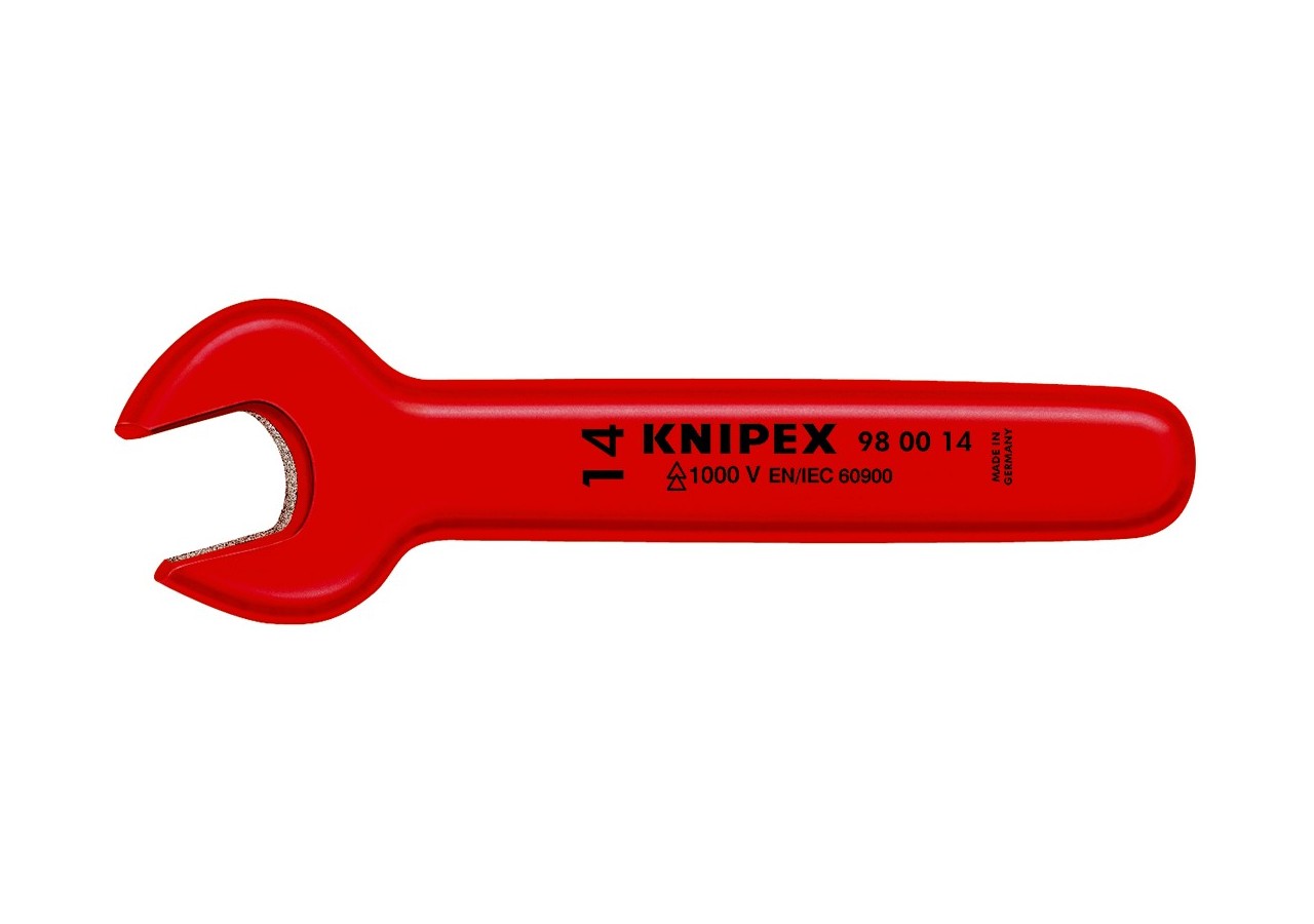 Clé à fourche - 27mm - Tête inclinée à 15° - Longueur 215mm - Isolée 1000V - Knipex - 980027