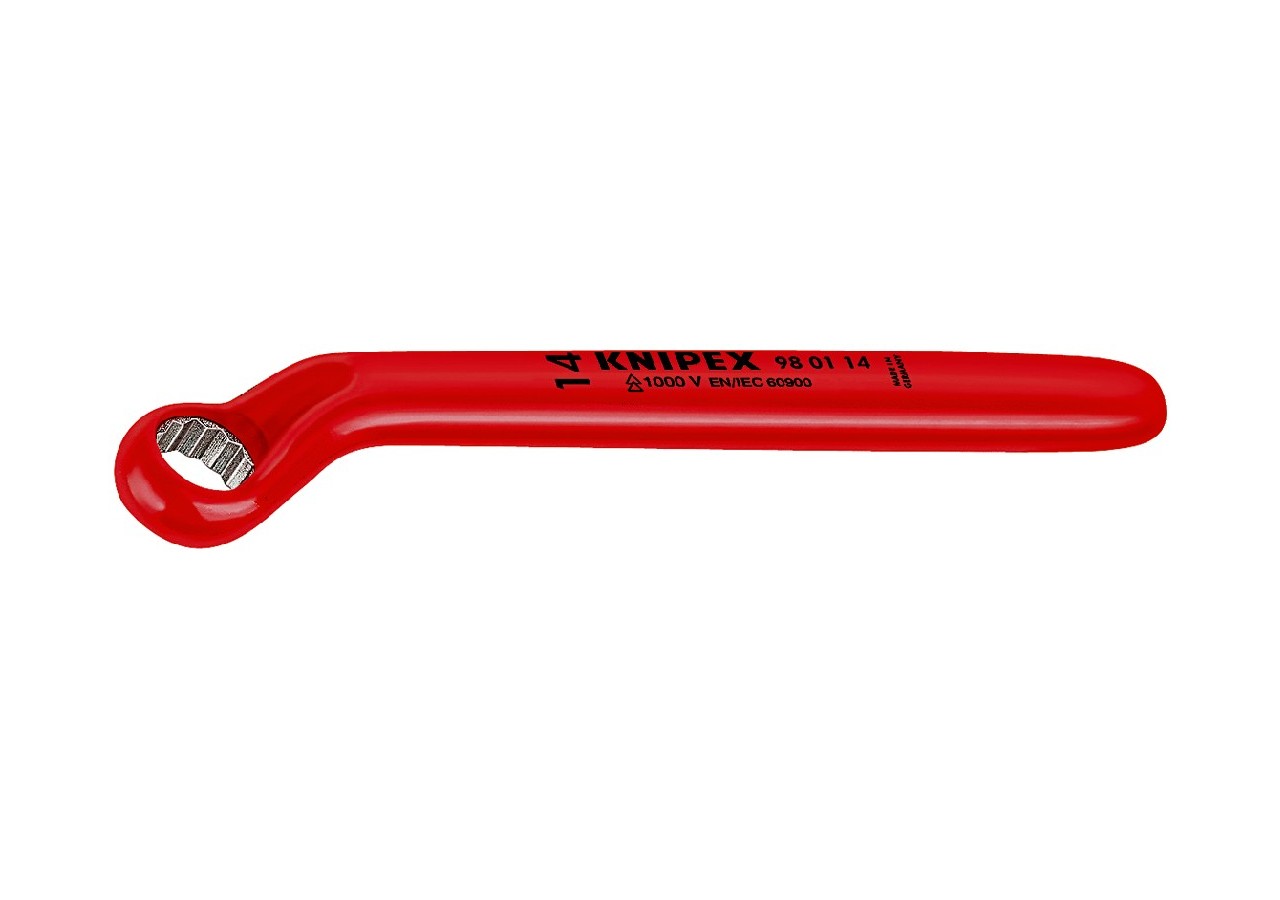 Clé polygonale - 16mm - Contre-coudée 12 pans - Longueur 200mm - Isolée 1000V - Knipex - 980116