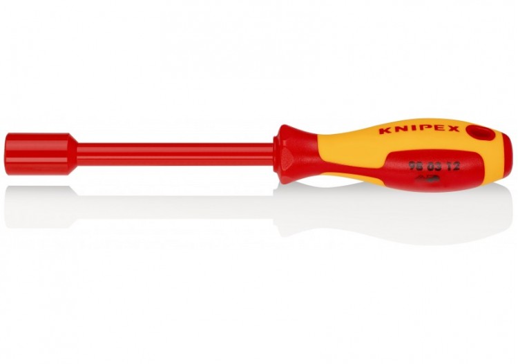 Clé à douille - 12mm - Avec poignée de tournevis - Longueur 237mm - Isolée 1000V - Knipex - 980312