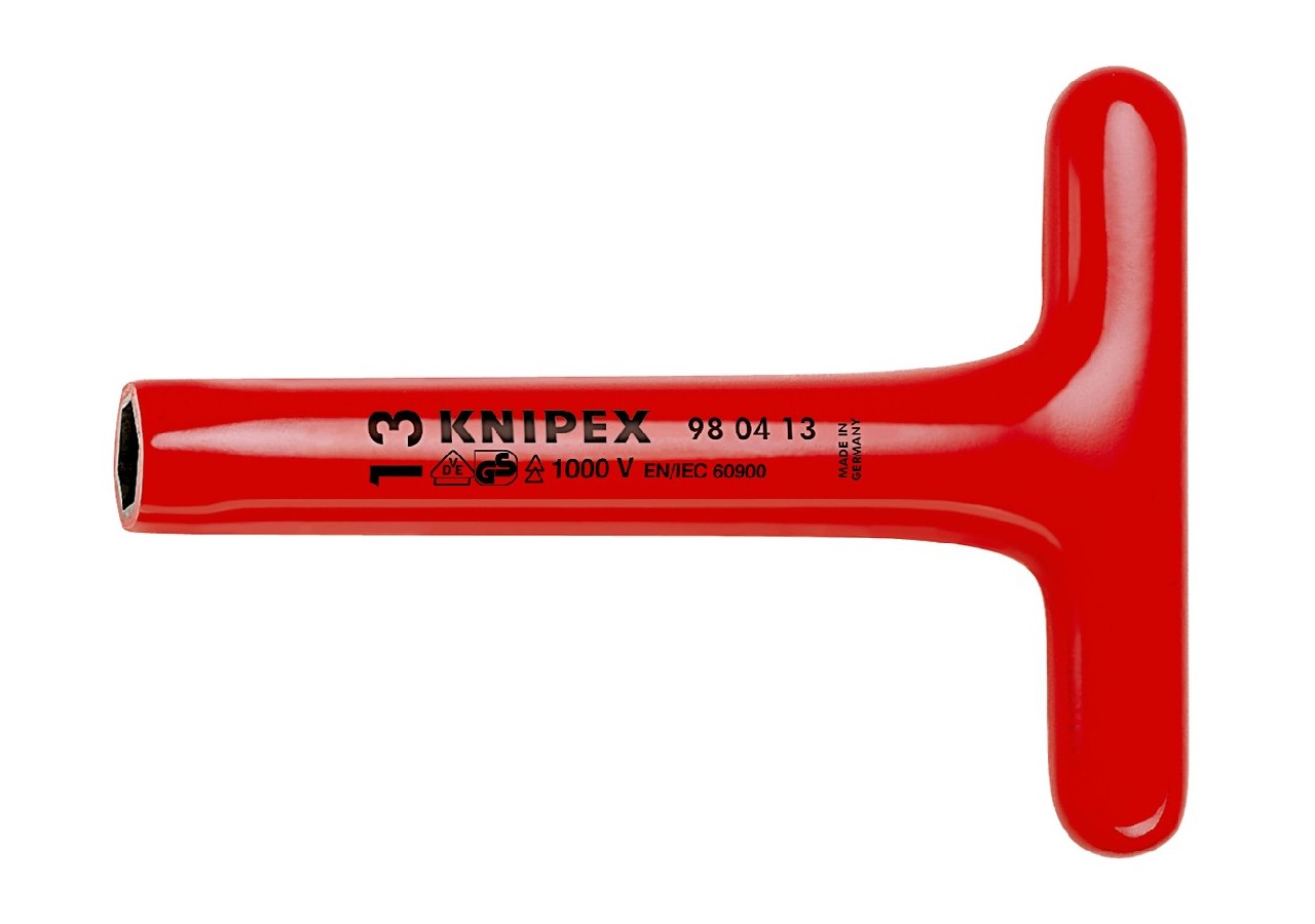 Clé à douille - 22mm - Avec poignée en T - Longueur 200mm - Isolée 1000V - Knipex - 980422