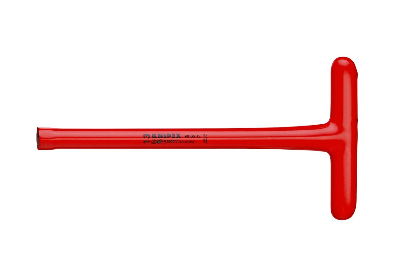 Clé à douille - 13mm - Avec poignée en T - Longueur 300mm - Isolée 1000V - Knipex - 980513