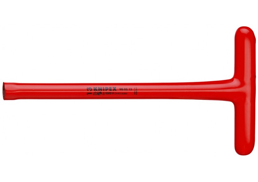 Clé à douille - 13mm - Avec poignée en T - Longueur 300mm - Isolée 1000V - Knipex - 980513