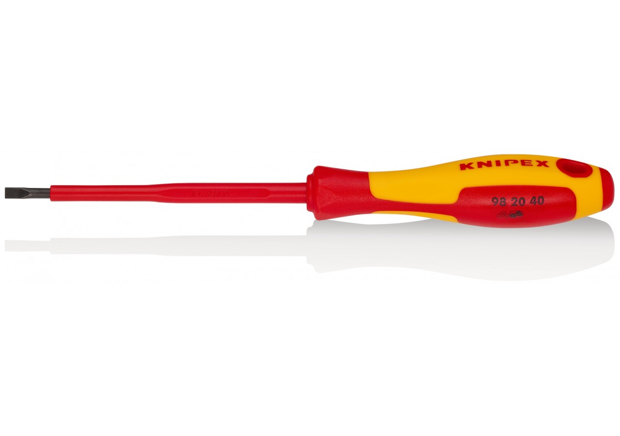 Tournevis plat - 4mm - Isolé 1000V - Longueur lame 100mm - Knipex - 982040