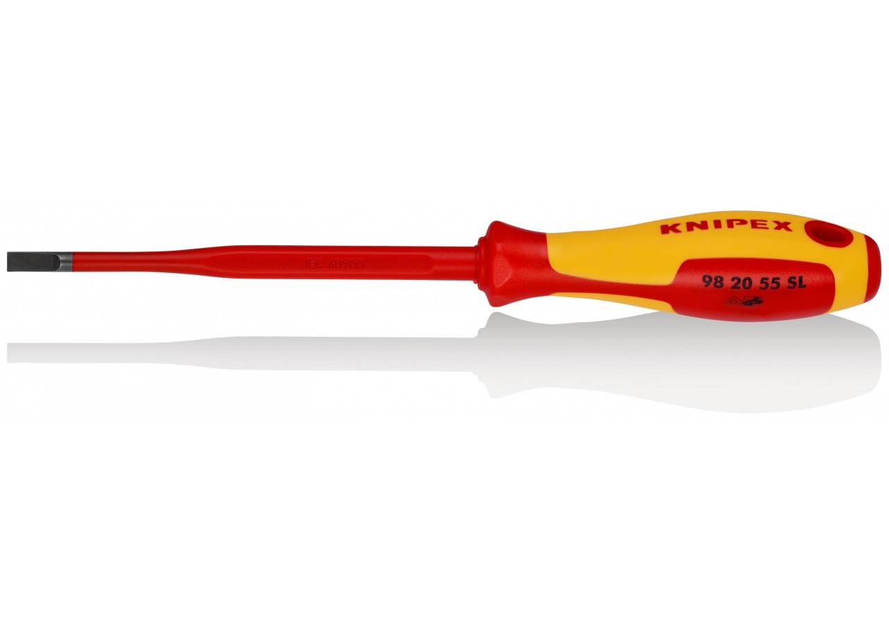 Tournevis Slim plat - 5,5mm - Isolé 1000V - Longueur lame 125mm - Knipex - 982055SL
