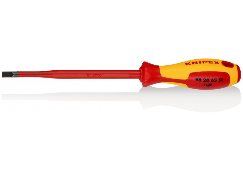 Tournevis Slim plat - 6,5mm - Isolé 1000V - Longueur lame 150mm - Knipex - 982065SL Tournevis Slim plat - 6,5mm - Isolé 1000V - Longueur lame 150mm - Knipex - 982065SL
