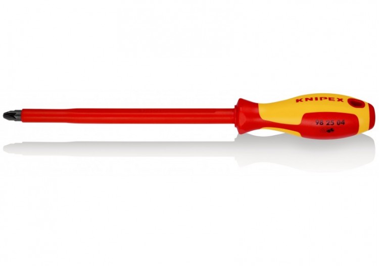 Tournevis cruciforme Pozidriv® - PZ4 - Isolé 1000V - Longueur lame 200mm - Knipex - 982504