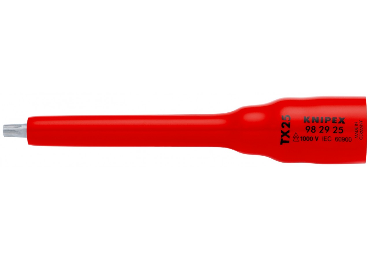 Douille 3/8" Torx® TX25 - 123 mm - Carré femelle 3/8" - Isolée 1000V - Knipex - 982925