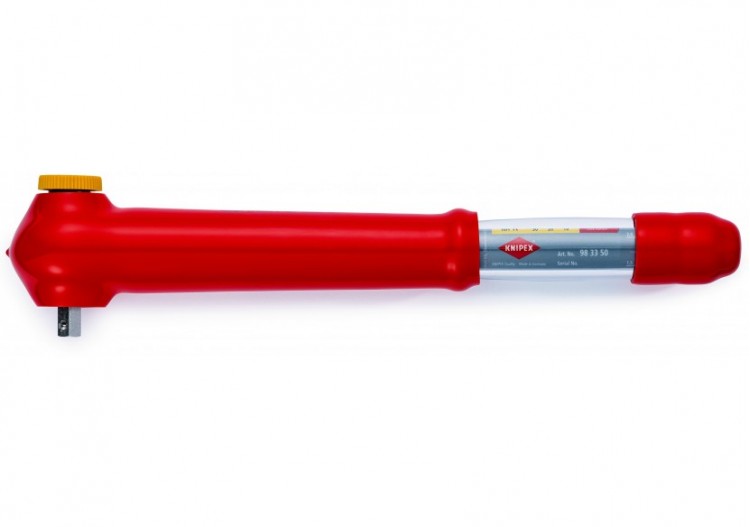 Clé dynamométrique réversible 385mm - Carré mâle 3/8" - Isolée 1000V - 5 à 50Nm - Knipex - 983350