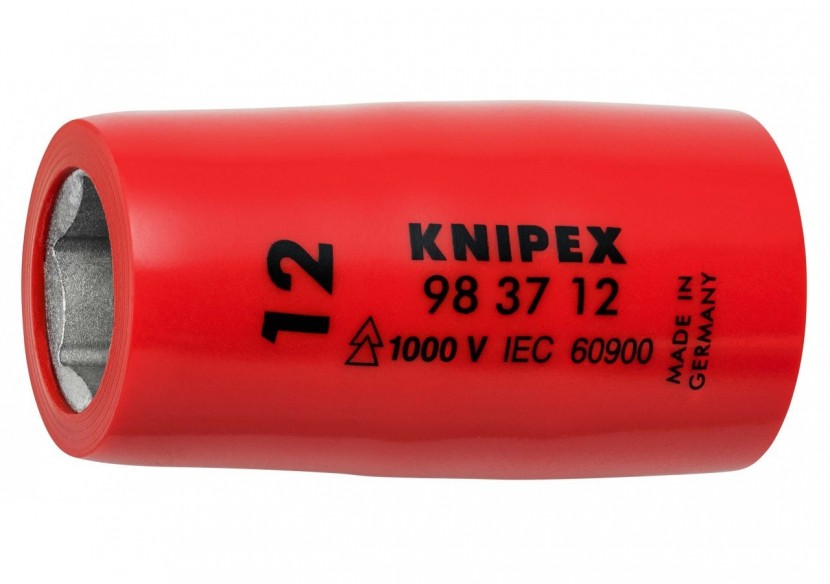 Douille - 12mm - Carré femelle 3/8" - 6 pans - Gainage surmoulé isolé 1000V - Knipex - 983712