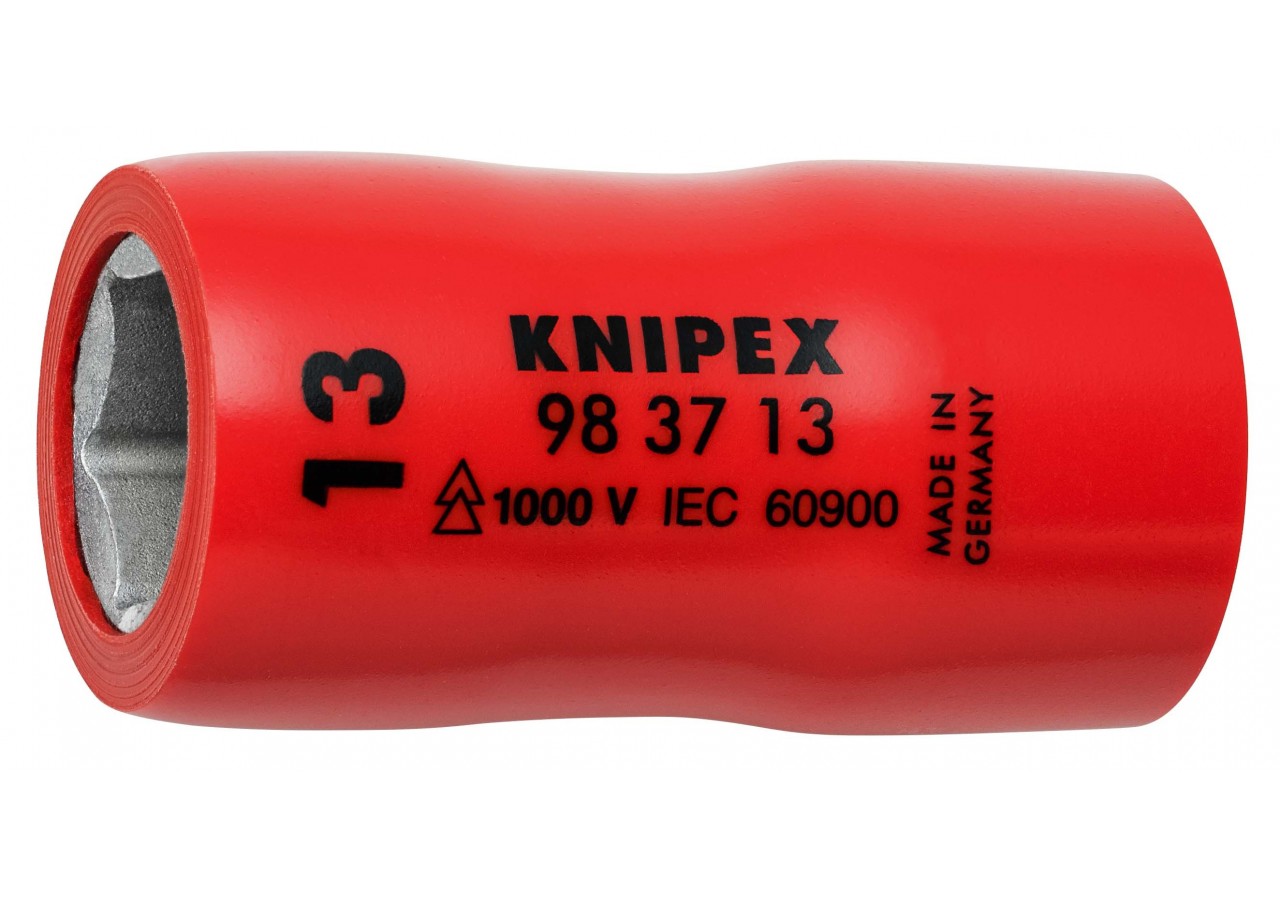 Douille - 13mm - Carré femelle 3/8" - 6 pans - Gainage surmoulé isolé 1000V - Knipex - 983713