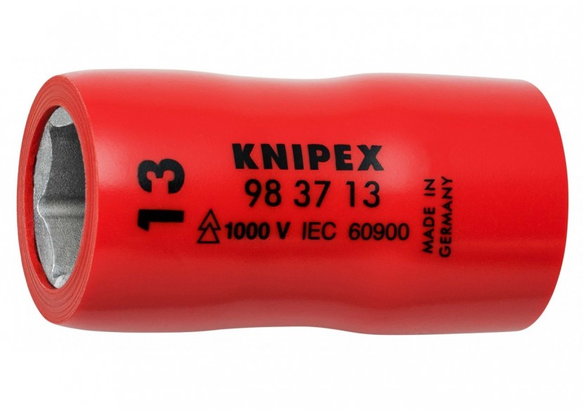 Douille - 13mm - Carré femelle 3/8" - 6 pans - Gainage surmoulé isolé 1000V - Knipex - 983713