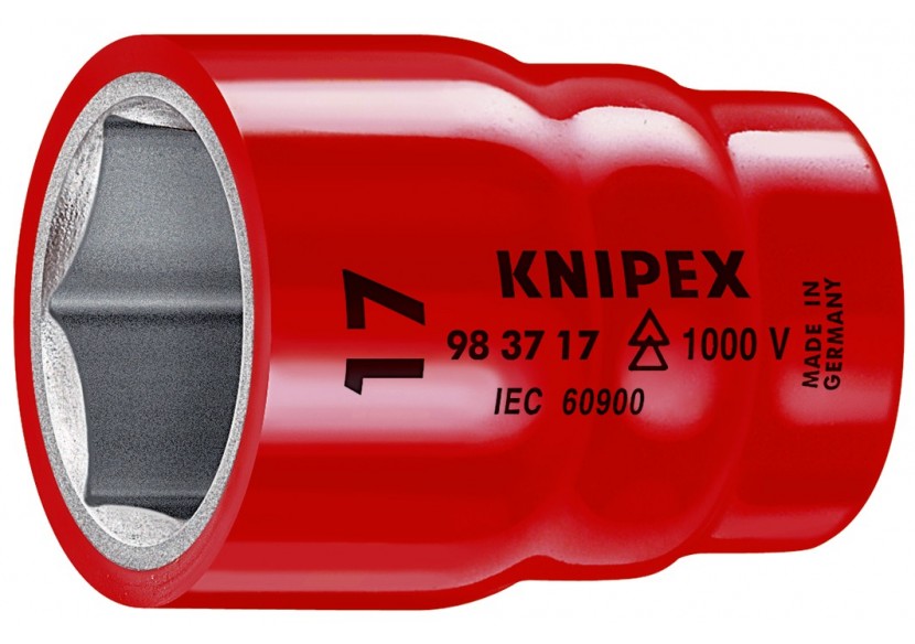 Douille - 19mm - Carré femelle 3/8" - 6 pans - Gainage surmoulé isolé 1000V - Knipex - 983719