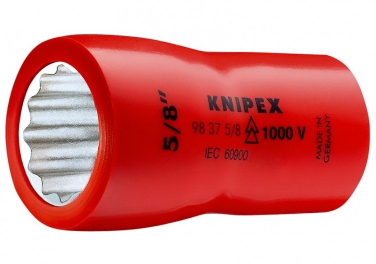 Douille - 3/4" - Carré femelle 3/8" - 12 pans - Gainage surmoulé isolé 1000V - Knipex - 98373/4"