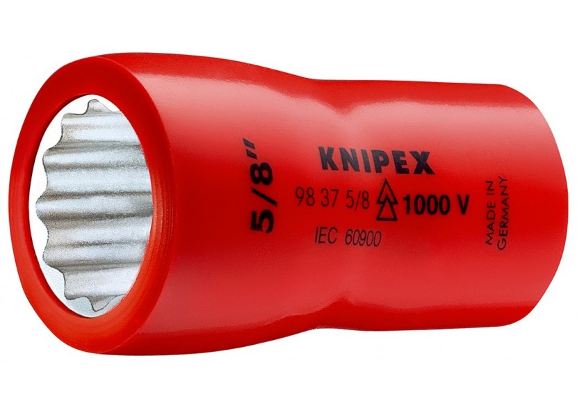 Douille - 7/16" - Carré femelle 3/8" - 12 pans - Gainage surmoulé isolé 1000V - Knipex - 98377/16"