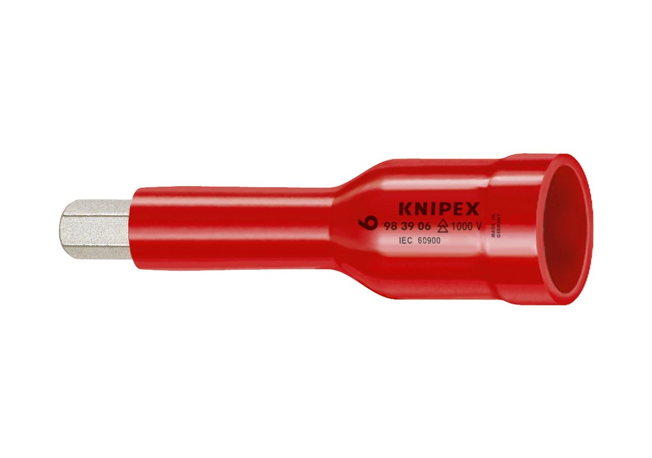 Douille - 6mm - Carré femelle 3/8" - 6 pans creux - Gainage surmoulé isolé 1000V - Knipex - 983906