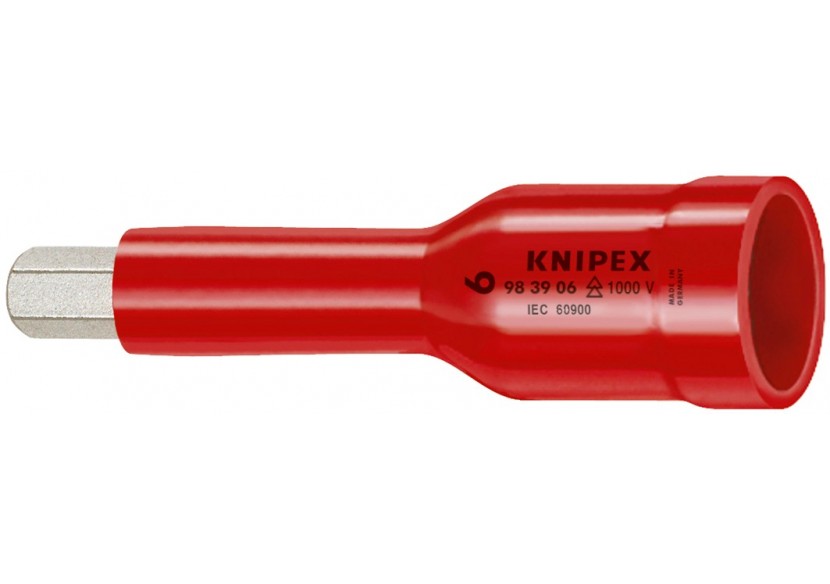 Douille - 6mm - Carré femelle 3/8" - 6 pans creux - Gainage surmoulé isolé 1000V - Knipex - 983906