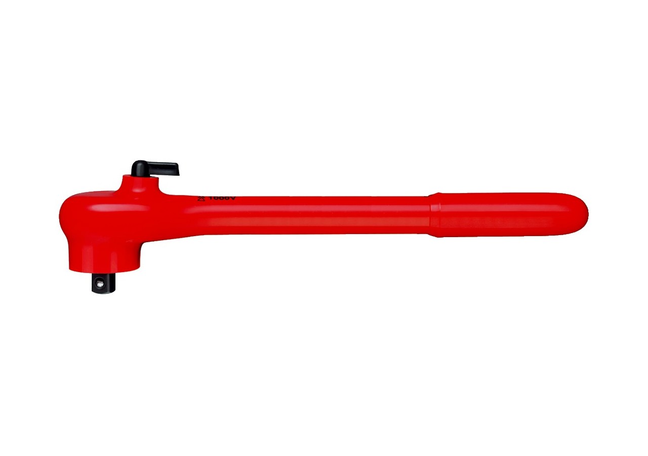 Clé à cliquet réversible 265mm - Carré mâle 1/2" - Gainage surmoulé isolé 1000V - Knipex - 9841
