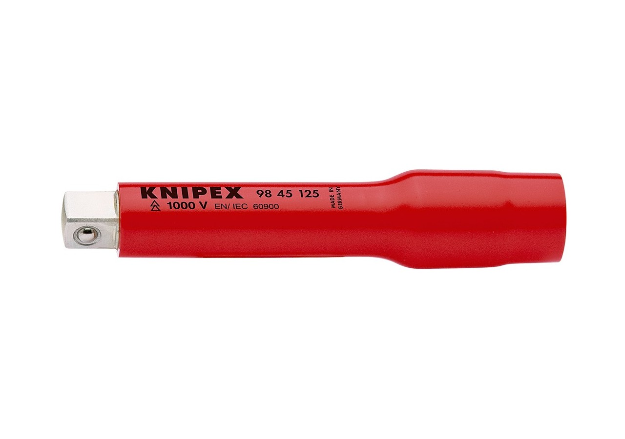 Rallonge pour clé à cliquet - Carré mâle et femelle 1/2" - 125mm - Isolée 1000V - Knipex - 9845125