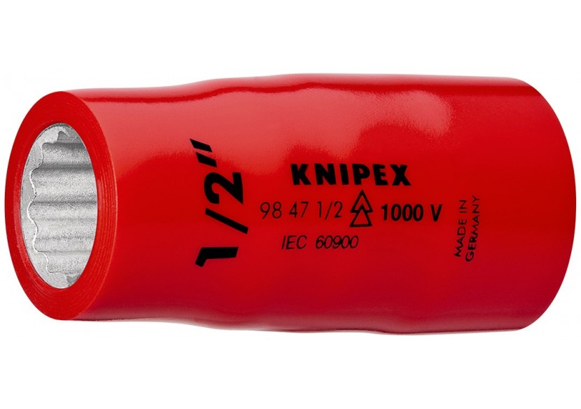 Douille - 11mm - Carré femelle 1/2" - 6 pans - Gainage surmoulé isolé 1000V - Knipex - 984711/16"