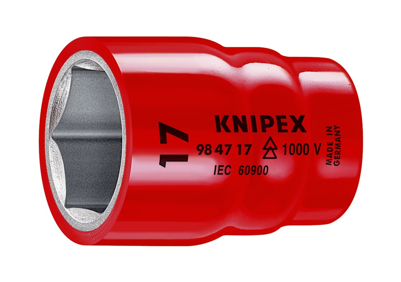Douille - 16mm - Carré femelle 1/2" - 6 pans - Gainage surmoulé isolé 1000V - Knipex - 984716