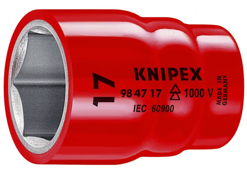 Douille - 16mm - Carré femelle 1/2" - 6 pans - Gainage surmoulé isolé 1000V - Knipex - 984716