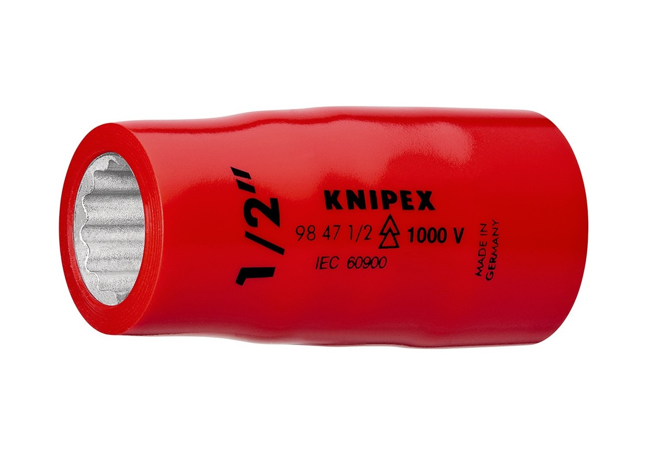 Douille - 7/8" - Carré femelle 1/2" - 12 pans - Gainage surmoulé isolé 1000V - Knipex - 98477/8"