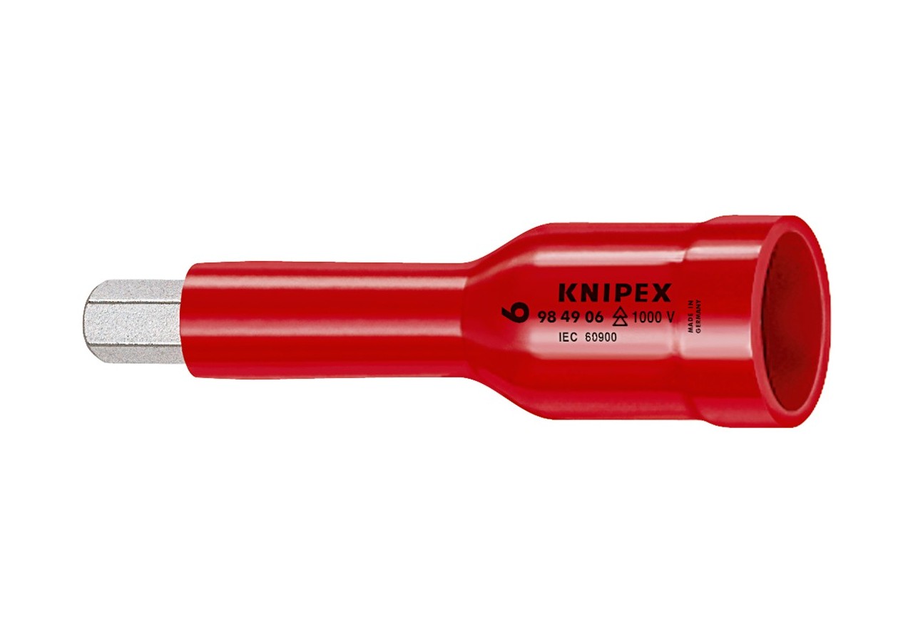 Douille - 6mm - Carré femelle 1/2" - 6 pans creux - Gainage surmoulé isolé 1000V - Knipex - 984906