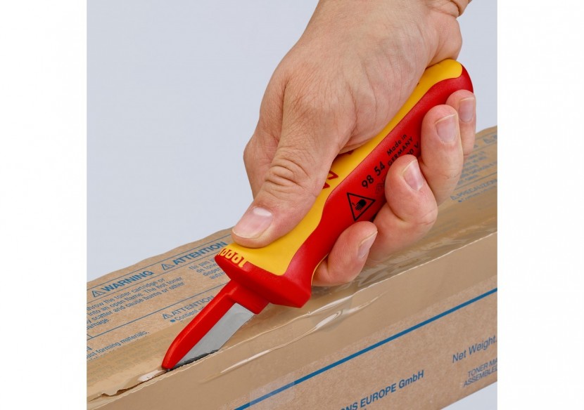 Couteau d'électricien 190mm - Lame revêtue et capuchon - Isolé 1000V - Knipex - 9854