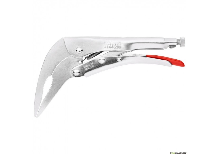 Pince-étau universelle - 200mm - Becs longs coudés 70° - Zinguée - Section 30mm - Knipex - 4144200