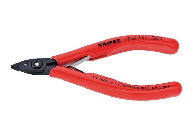 Pince coupante de côté pour l’électronique 125mm avec ressort - Gainage PVC - Knipex - 7502125
